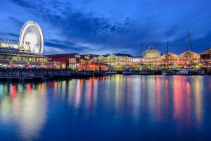 beautiful image V&amp;A waterfront at night blue hour twilight. Photography Tours