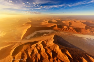 Beautiful Aerial Photo of Sossusvlei Namibia at Sunrise. Namibia photo tours